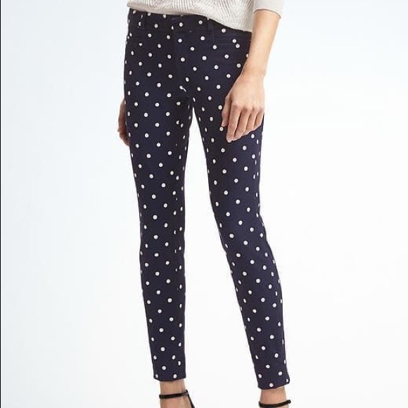NWT Banana Republic Navy Polka Dot Pant - Picture 6 of 6